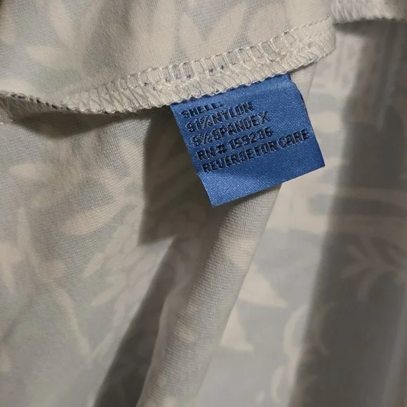 J. McLaughlin Sophia Dress Tongsai Palms Print 3/4 Sleeve Navy/White XL NWOT - Picture 5 of 9